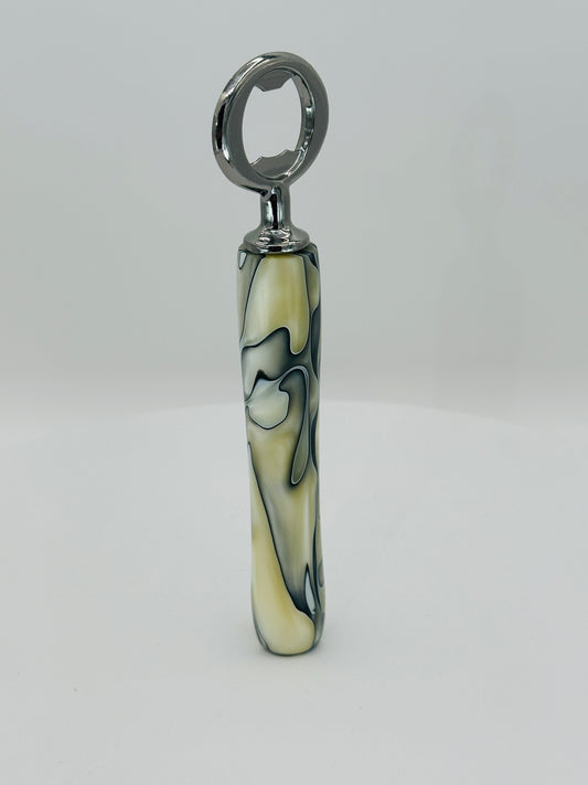 Custom Hand-Turned Bottle Opener - Gold Dust Acrylic