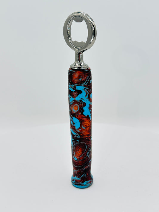 Custom Hand-Turned Bottle Opener - Copper Patina Acrylic