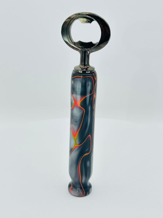 Custom Hand-Turned Bottle Opener - Midnight Racer Acrylic