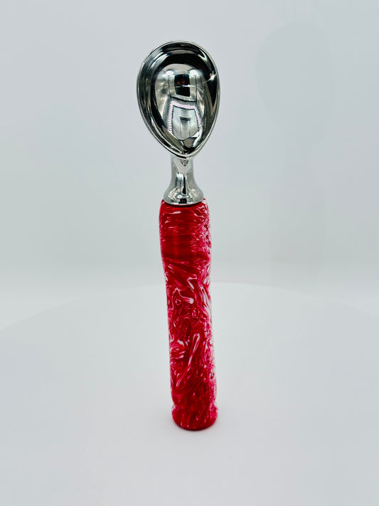 Custom Hand-Turned Ice Cream Scoop - Candy Cane Acrylic