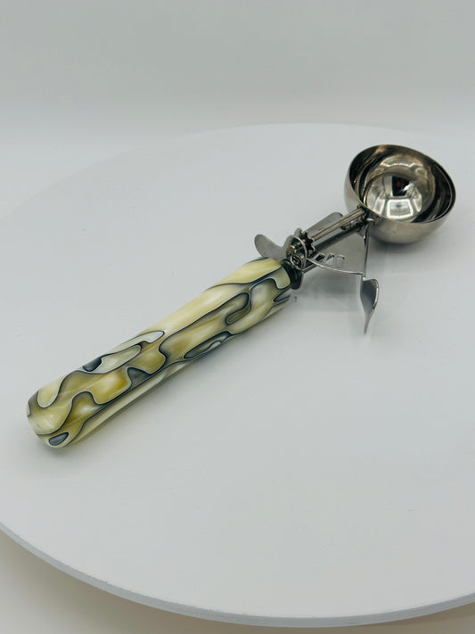 Custom Hand-Turned Ice Cream Scoop - Gold Dust Acrylic