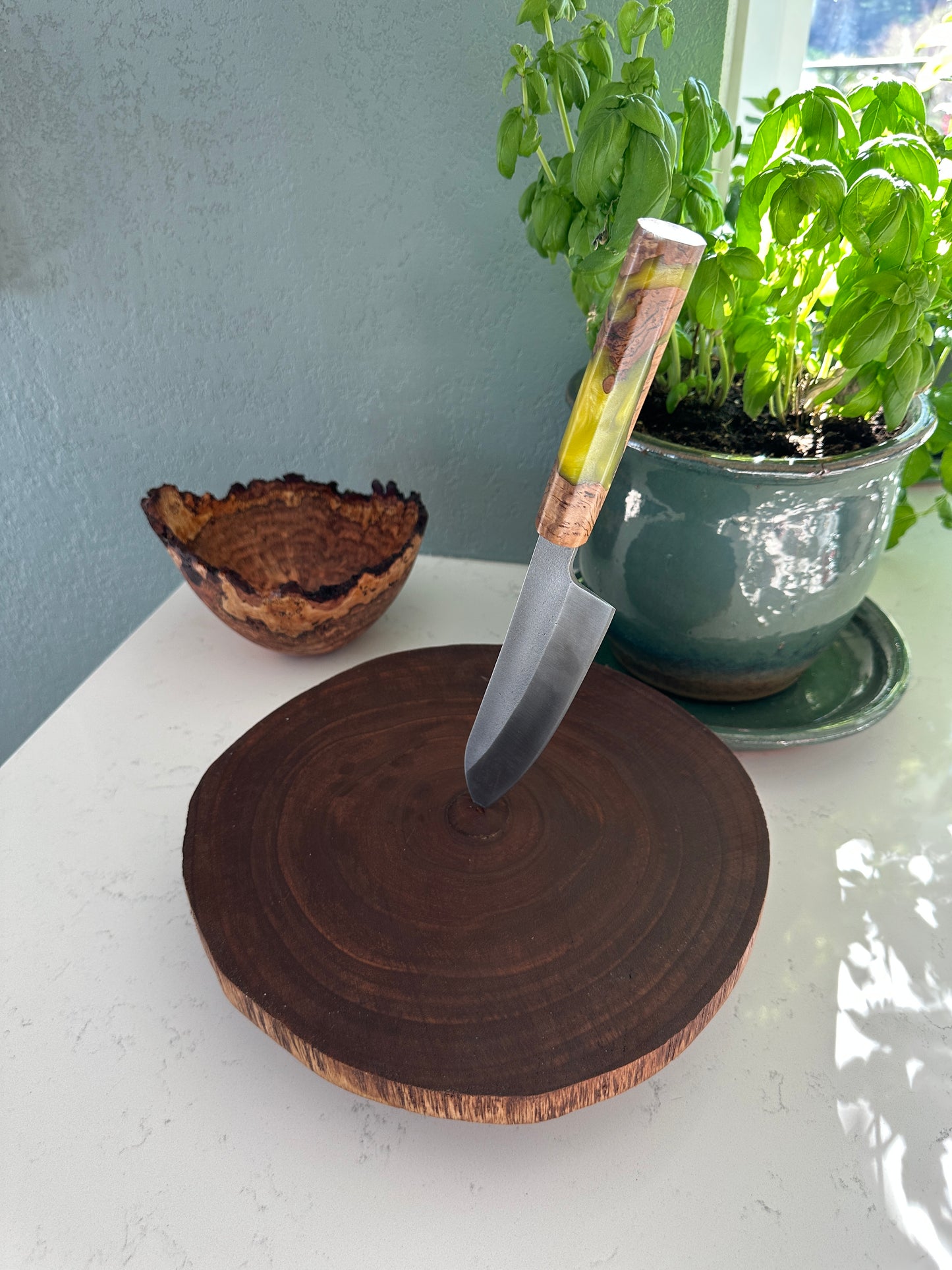 Olive Green Hybrid Kitchen Knife