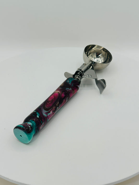 Custom Hand-Turned Ice Cream Scoop - Midnight Neapolitan Acrylic